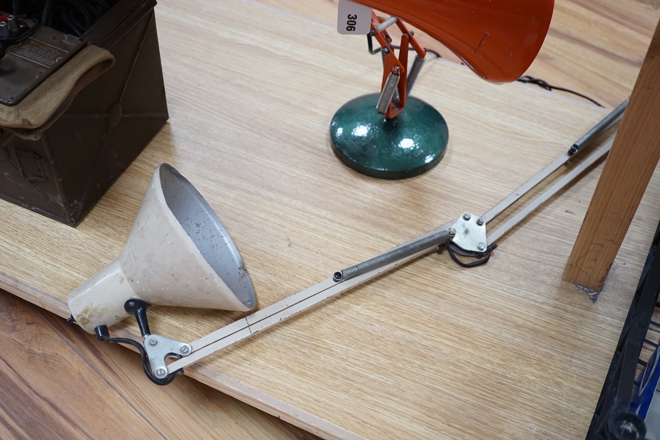 Two 1960's and a later anglepoise lamps, tallest 84cms high